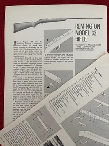 Vintage 1971 Remington Model 33 Rifle Print Ad Schematic Parts List Diagramme Ad - Bild 1 von 3