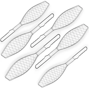 6x Fischbräter Edelstahl 58x14 cm Grill Fischkorb BBQ Fischhalter Gitter Griff - Picture 1 of 5