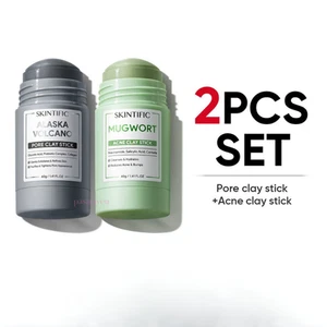 SKINTIFIC 2 PCS SET Clay Mask Stick Kit Acne Pore Blackheads Removal - Picture 1 of 10