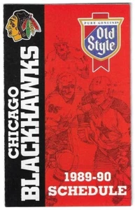 ¡VERSIÓN RARA 1989-90 ¡Horario de hockey de los Chicago Blackhawks de la NHL!¡!! Estilo antiguo - Imagen 1 de 1