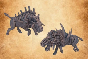 Prehistoric Tamed Ark Daeodon, DnD Fantasy Wargames Prehistoric Animal Miniature - Picture 1 of 3