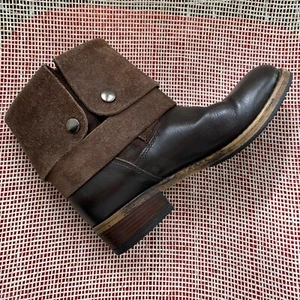CLARKS Ankle Leather Bootie in Brown Suede Snap Cuff US 6 - Picture 1 of 12