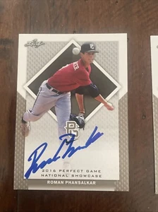 ROMAN PHANSALKAR 2016 LEAF "PERFECT GAME SHOWCASE ALL-AMERICAN ROOKIE CARD #184! - Picture 1 of 8