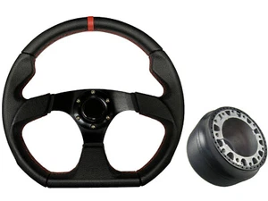 Black D1 350mm Steering Wheel + Boss Kit for LEXUS 034 - Picture 1 of 4