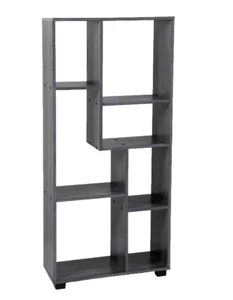 Libreria Design Moderna Scaffale 7 Ripiani ROVERE Casa Ufficio Wengè 127*60*24cm - Foto 1 di 7