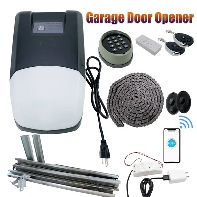 750LB 3/4HP Electric Garage Door Opener Wifi Chain Drive w/2 Remote Controls Kit - Image 1 of 4