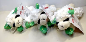 (3x) Multipet Lamb Chop with Santa Hat and Buffalo Check Paws Dog Toy - 6 - Picture 1 of 5