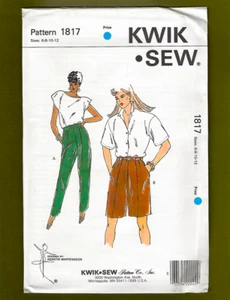 Misses Vintage Pants & Shorts Sewing Pattern UNCUT (Sizes 6-12) Kwik Sew 1817 - Picture 1 of 2