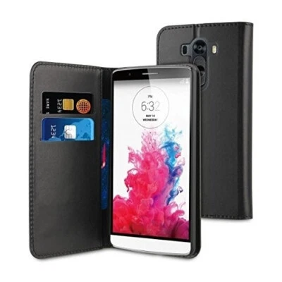 Funda Muvit Wallet Folio con función soporte negra para LG G3 negra.  - Imagen 1 de 3