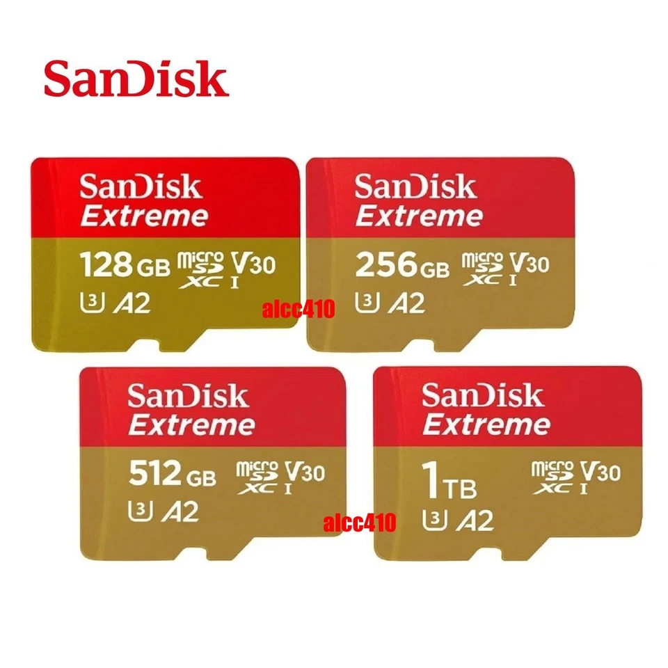Sandisk Extreme 32G 64GB 128GB 256GB 512GB 1TB Micro SD Memory Card 4K V30 - Image 1 of 1