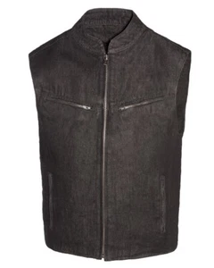 TRUE ELEMENT Mens Scooter Collar DENIM Club Style Vest w/ Concealed Carry - Picture 1 of 2