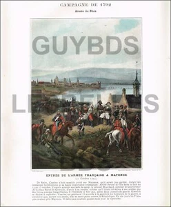 TYPOGRAVURE XIXe  ARMéE 1792 ENTRéE A MAYENCE - Picture 1 of 1