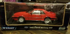 **READ** RARE CUSTOM 1986 FORD MUSTANG SVO 1:18 WELLY RED MODIFIED  - Picture 1 of 12