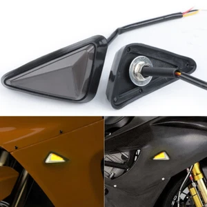 2PCS Motorcycle LED Turn Signal Flush Mount Indicator Light White Amber Running - Picture 1 of 9
