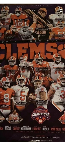 2019 Clemson Tigers football schedule posters Cover