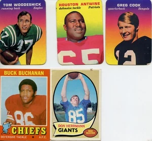 1969 1970 TOPPS FOOTBALL CARDS SET 5 CARDS - Picture 1 of 12