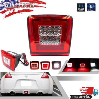 JDM Style LED Rear Fog Light, Brake and Backup Reverse For 2009-20 Nissan 370Z - Image 1 of 4