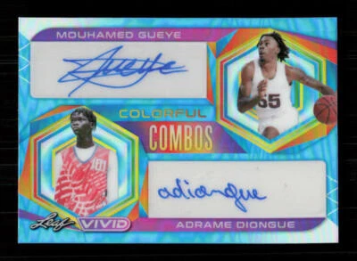 2023 Leaf Vivid #CC-44 Mouhamed Gueye Adrame Diongue Dual Auto 1/1 - Image 1 of 2