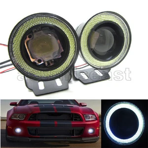 2 x Waterproof 3.5" 89mm White COB Halo Ring LED DRL Car SUV Fog Light - Bild 1 von 6