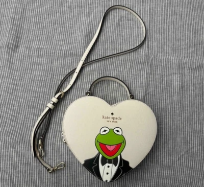 Kate Spade X Disney Kermit Muppets Crossbody Heart bag Collectible Japan NEW FS - Image 1 of 4