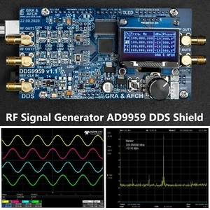 DDS AD9959 Shield Generator sygnału RF 4 kanały synchronizacji 225MHz @600MHz BEZ ARDUINO - Zdjęcie 1 z 12