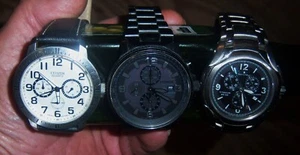 3 Citizen Mens Watches 2 Eco Drive Chronos and 1 Day Date Quartz - Picture 1 of 2