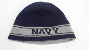 Reversible NAVY Beanie One Size Gray Navy Blue No Tags Pre-owned - Picture 1 of 8