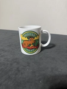 Rocky And Bullwinkle Moose Ceramic Coffee Mug Cup White Vintage 1986 N. J. Croce - Picture 1 of 4