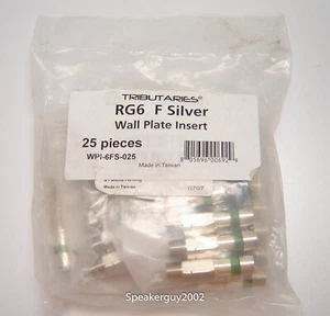25-Pack / Tributaries RG-6 F Silver Wall Plate Insert -- CN1 - Picture 1 of 3