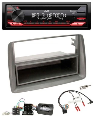 JVC CD DAB USB Bluetooth Lenkrad Autoradio für Fiat Panda 169 2007-2012 grau - Bild 1 von 4
