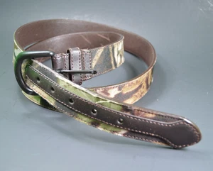 Mossy Oak Leder Camouflage Gürtel Herren 48, schwarze Schnalle, nie getragen - Bild 1 von 5