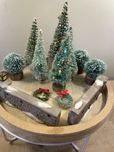 Vintage Weihnachten Lemax Keramik Zaun & Bäume Krippenfiguren - Bild 1 von 9
