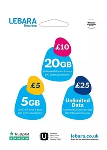 Lebara Mobile SIM Card PAY AS YOU GO, 100 Sims - Photo 1 sur 3
