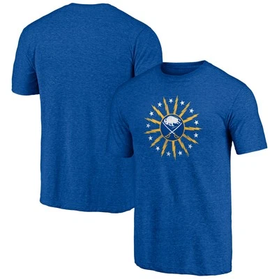 Men's  Royal Buffalo Sabres Shoot to Score Tri-Blend T-Shirt - Image 1 of 3