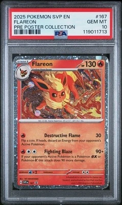2025 POKEMON SVP EN-SV BLACK STAR PROMO 167 FLAREON POSTER COLLECTION PSA 10 - Image 1 of 2
