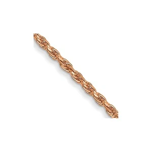 14K Rose Gold 1.0mm Diamond-Cut Rope 16 Inch - Picture 1 of 4