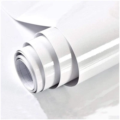 Countertop Paper White Wallpaper Self Adhesive Vinyl Wrap Thickened Decorativ... - Image 1 of 4