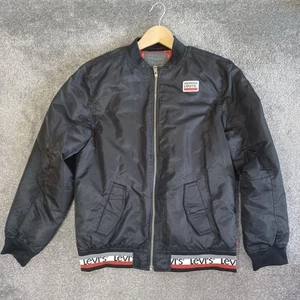 Levi's Jacket Boys Size XL 13-15 Years 158-170cm Black Bomber Lined Full Zip - Picture 1 of 11