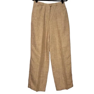 Pantalones Chanel Identification Vintage Lino Tostado Mujer’s 44 US 12 Cruise 2000 Foto 1 de 4