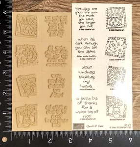 Stampin' Up! QUICK & CUTE Set of 8 Rubber Stamps Unmounted Blocks Included, 2002 - Picture 1 of 4