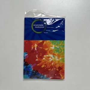 Stretchable Standard BOOK COVER Fabric Fits Books up to 8"x10" Rainbow Tie dye - Picture 1 of 2