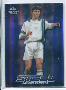 2022 Leaf Trinity Soccer Javier Zanetti Stahl BLAU PARALLEL 1/15 FUSSBALL - Bild 1 von 1