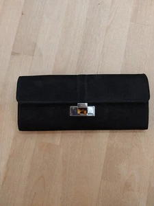 Vintage 90er RALPH LAUREN Wildleder Leder schwarz Schmuck Reisetasche Geldbörse - Bild 1 von 8