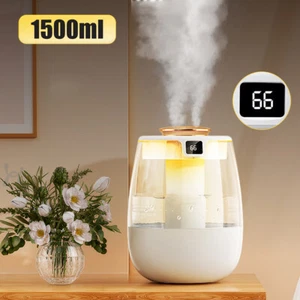 1.5L Humidifiers for Bedroom Ultrasonic Warm & Cool Mist LED Humidifier Top Fill - Picture 1 of 13