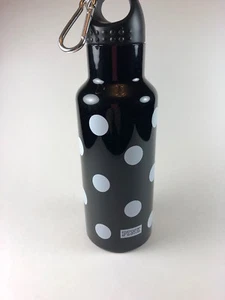 VICTORIAS SECRET PINK Polka Dot Water Bottle Screw On Cap Clip Top New - Picture 1 of 9
