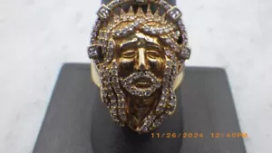 10K Yellow Gold Jesus Gentlemans Ring, 7.7g, Size: 10 (TDY025942) - Picture 1 of 6