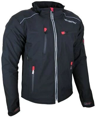 Heyberry Soft Shell Motorradjacke Textil Schwarz Gr. M bis 7XL