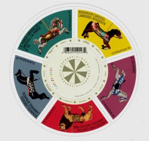 Canada 2022 Vintage Carousel Horses & Lion Souvenir Sheet - MNH - Picture 1 of 1
