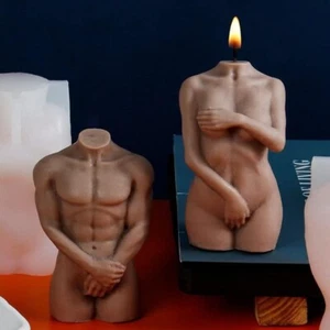 2 Stück 3D Silikonform Nackte Männer und Frauen Form Schokolade Gelee Kerze Seifenform - Bild 1 von 12
