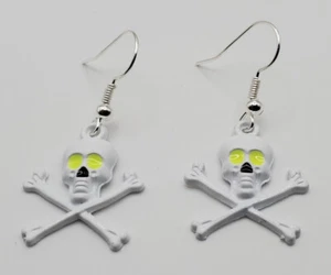 Halloween Skull and Bones fishhook earrings - Picture 1 of 3